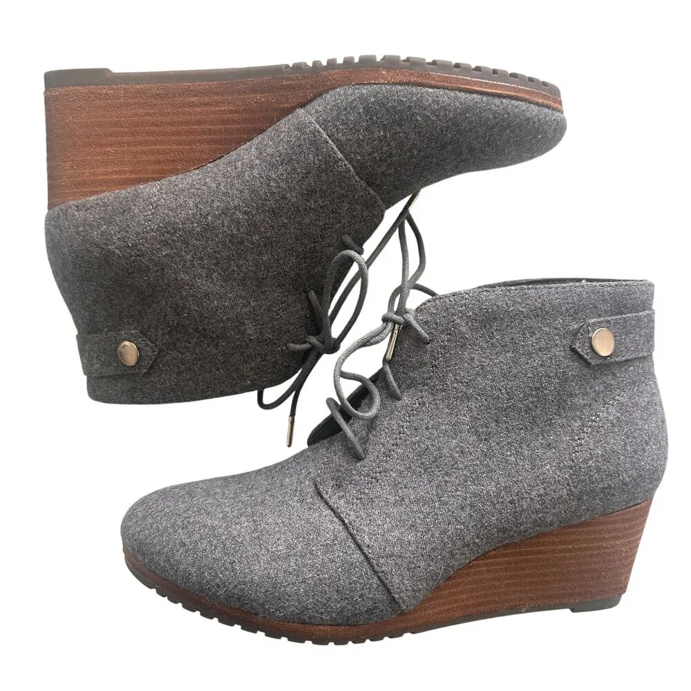 Dr. Scholl's Women's Create Wedge Bootie Shoes Mid Grey Size 7.5 - Picture 1 of 10